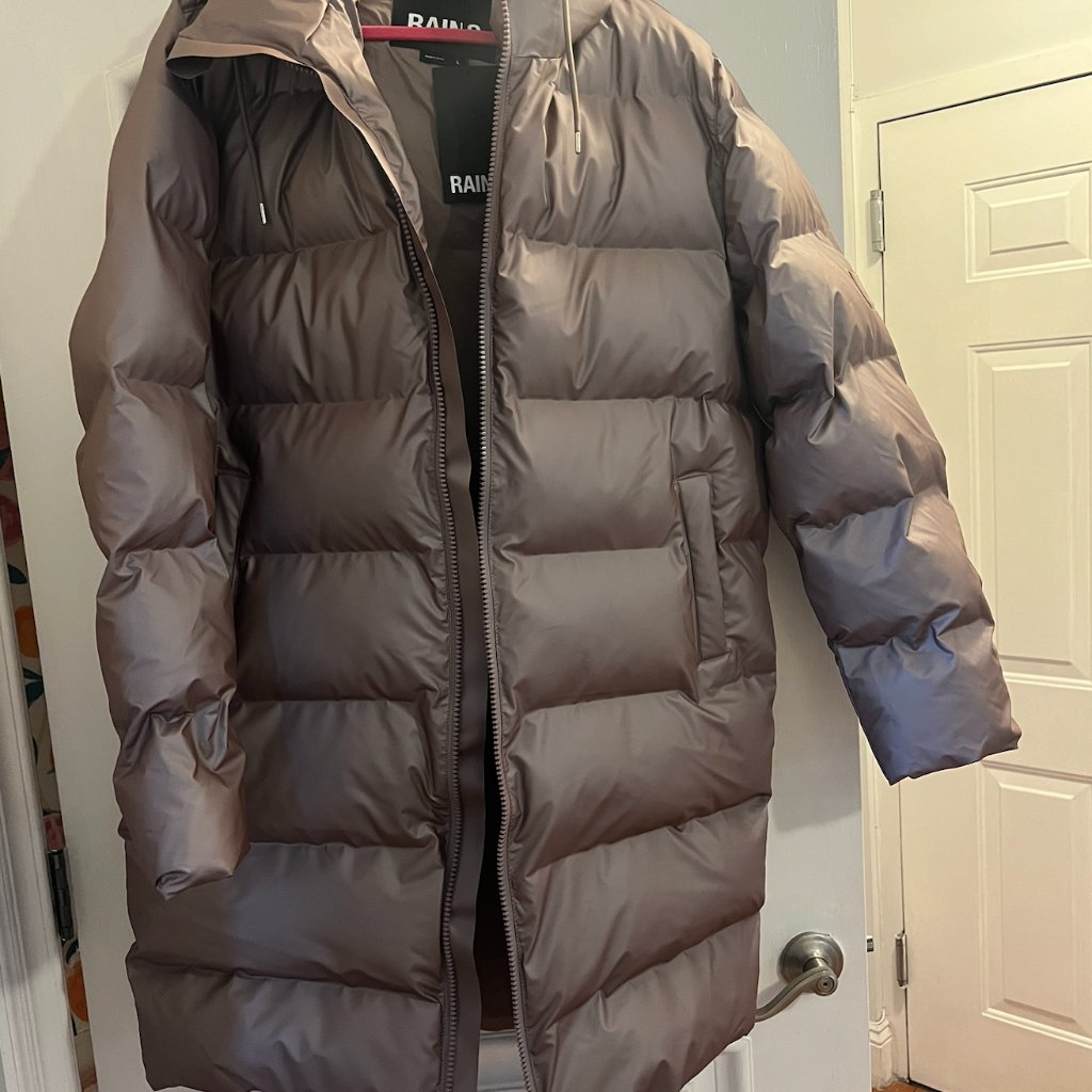Rains Alta Longer Puffer Jacket In Muse -New With Tags. Never Worn